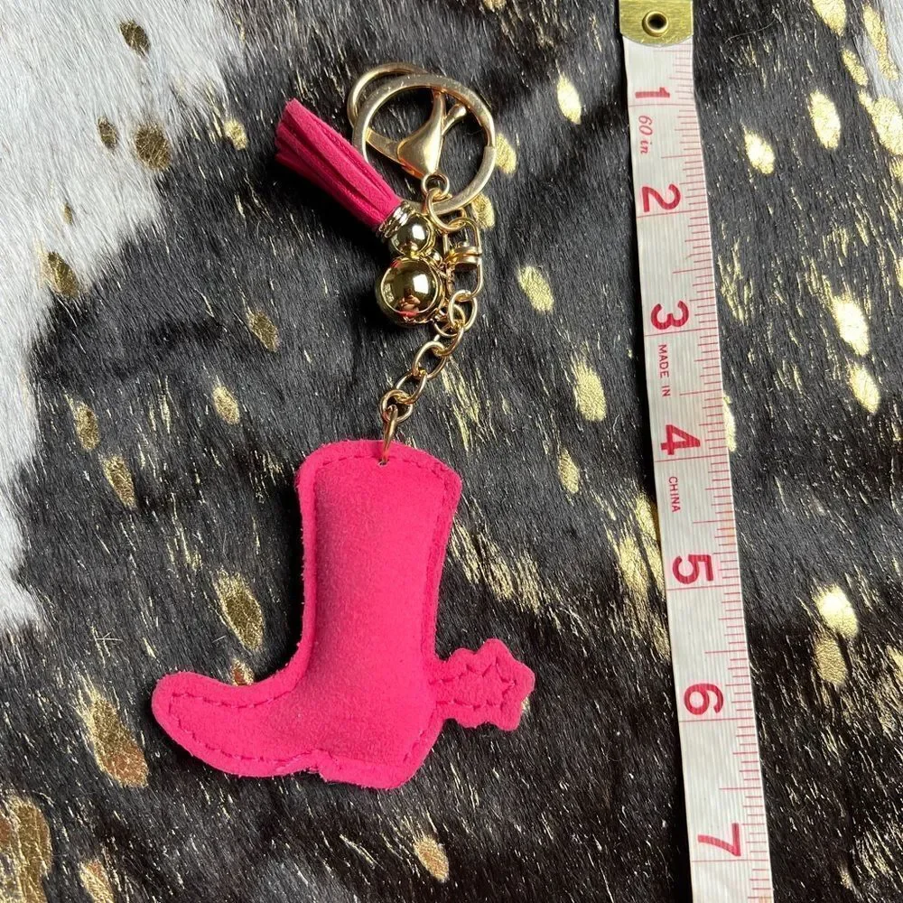 Blinged Pink Cowgirl Boot Keychain.